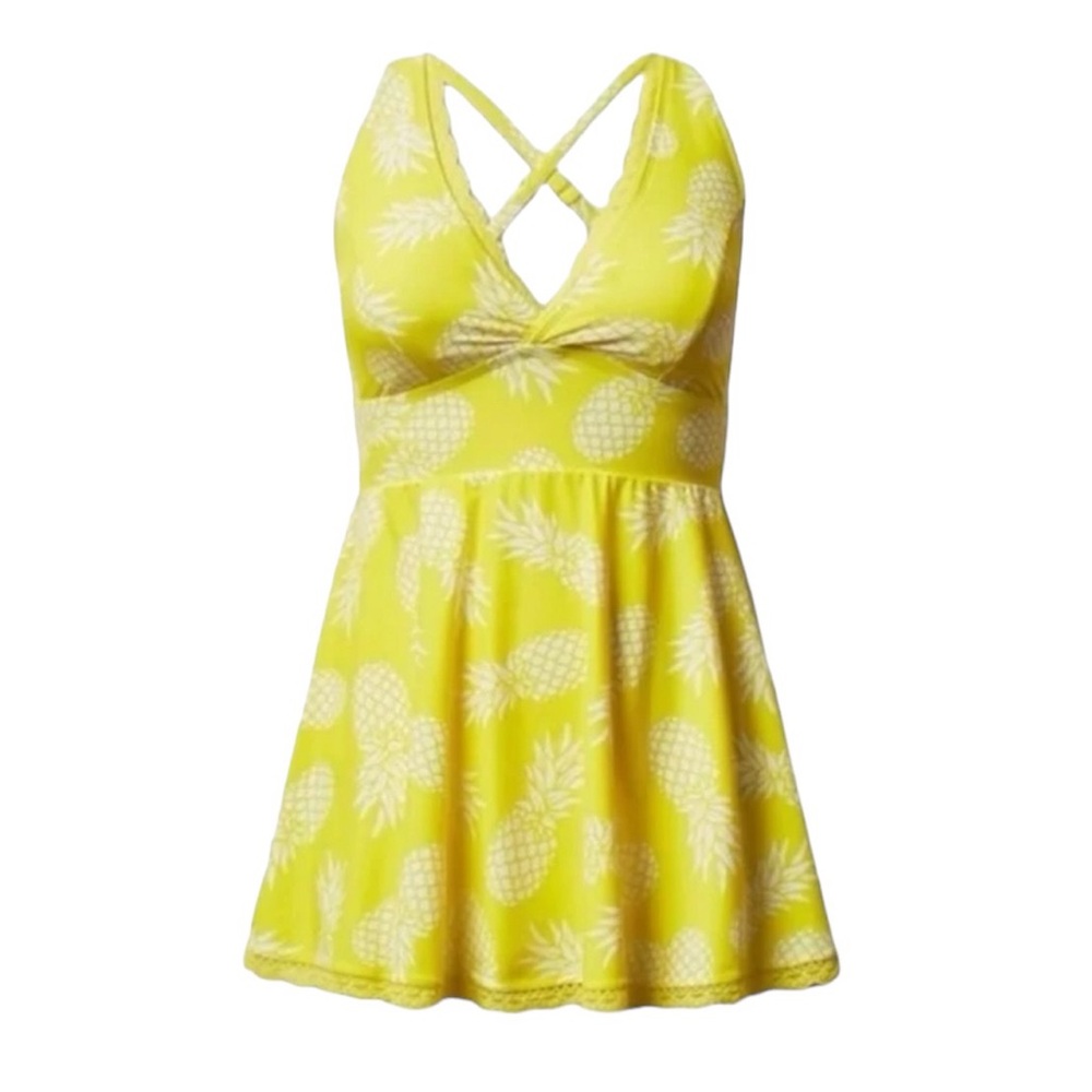 torrid Yellow Pineapple One-Piece Swim Dress